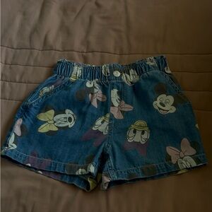 Disney Blue Floral Shorts Relaxed Fit
